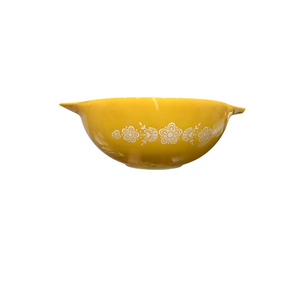Vintage Pyrex Butterfly Gold 2 Cinderella Mixing Bowl 444 4 Qt Yellow White